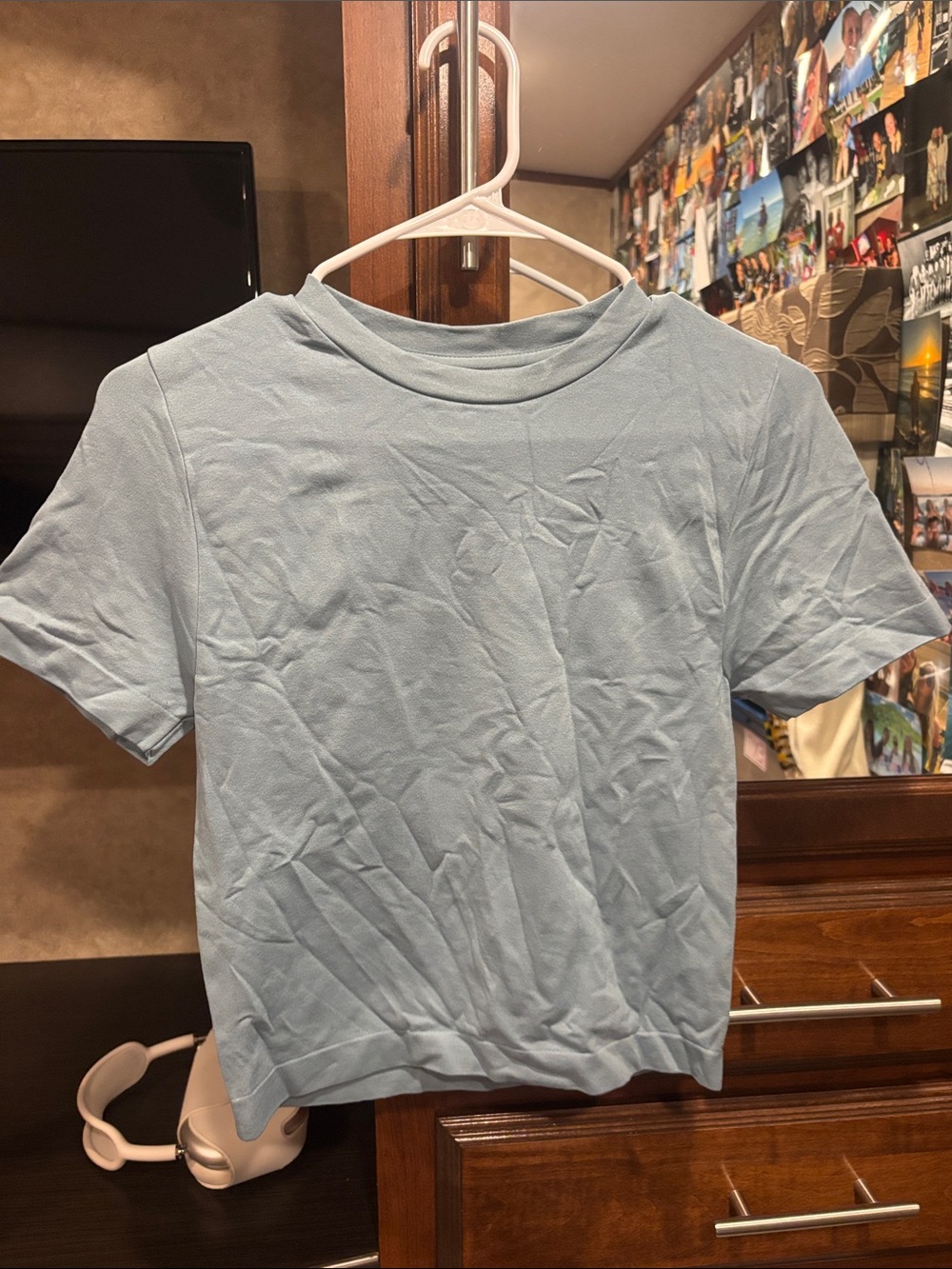 a new day Light Blue Crop Tee